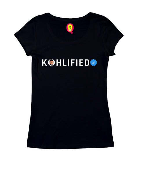 Quirkipedia Kohlified Verified Cricket Womens Tshirts