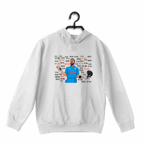 Quirkipedia Kohli Centuries Cricket Hooded SweatShirts