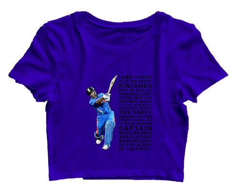 Quirkipedia WC 2011 - India Last Ball Commentary Cricket Womens Crop Tops