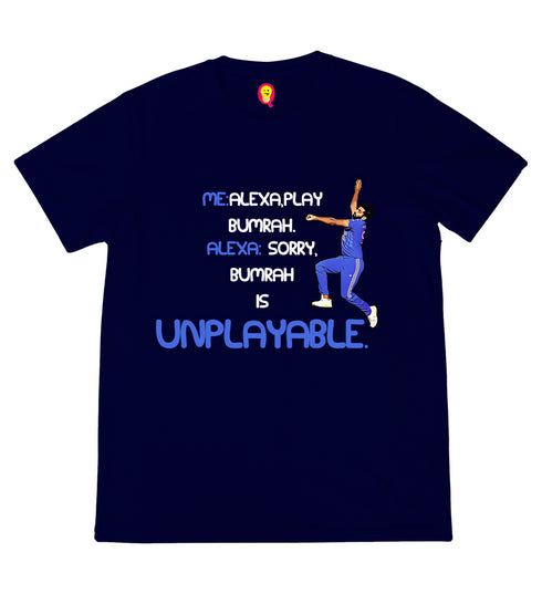 Quirkipedia Unplayable Bumrah Cricket Pop Culture Mens TShirts