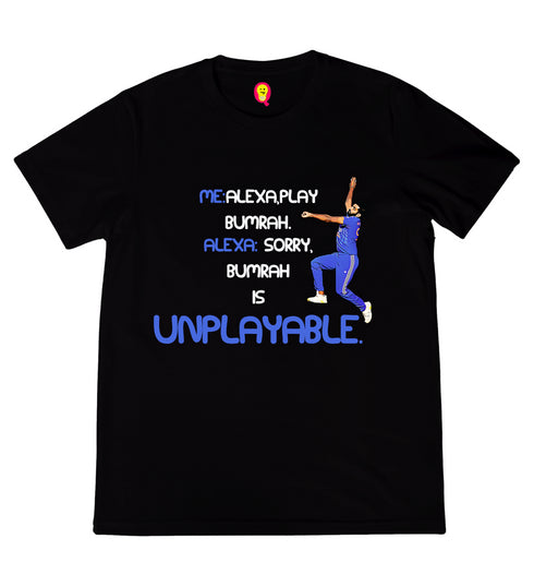 Quirkipedia Unplayable Bumrah Cricket Pop Culture Mens TShirts