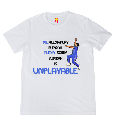 Quirkipedia Unplayable Bumrah Cricket Pop Culture Mens TShirts