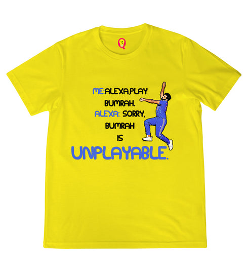 Quirkipedia Unplayable Bumrah Cricket Pop Culture Mens TShirts