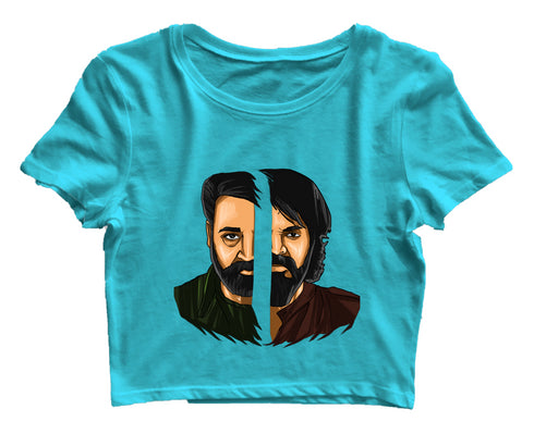 Mohanlal vs Mammootty - Face-Off Style Malayalam Movies Womens Crop Tops