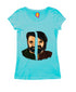 Mohanlal vs Mammootty - Face-Off Style Malayalam Movies Womens Tshirts