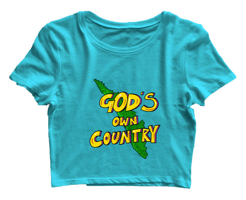 Quirkipedia God's Own Country - Kerala Malayalam Kerala Womens Crop Tops
