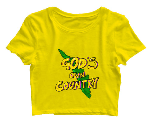 Quirkipedia God's Own Country - Kerala Malayalam Kerala Womens Crop Tops