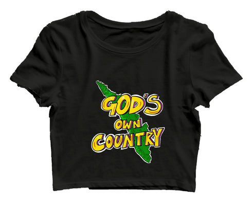 Quirkipedia God's Own Country - Kerala Malayalam Kerala Womens Crop Tops
