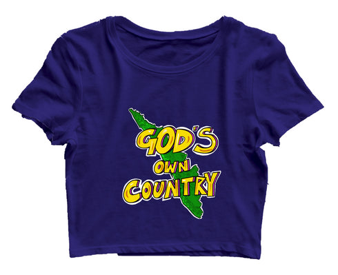 Quirkipedia God's Own Country - Kerala Malayalam Kerala Womens Crop Tops