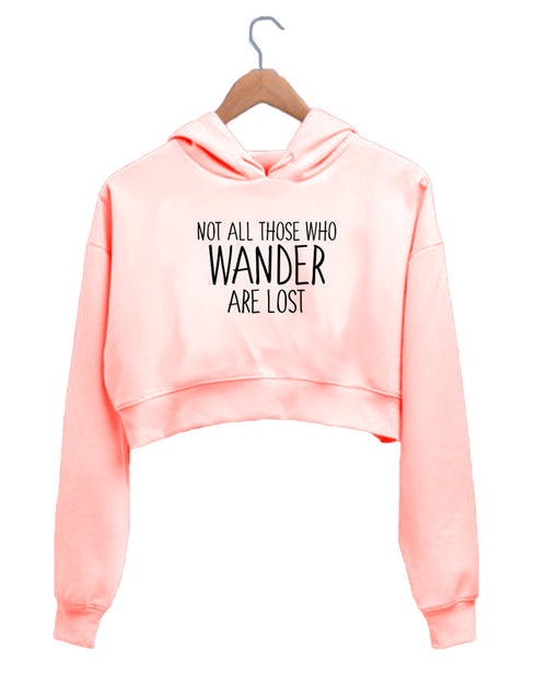 Quirkipedia Not all Those Wander are Lost TRAVEL Wanderlust Womens Crop Hoodies