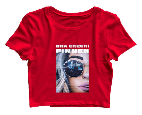 Dha Chechi Pinnem Malayalam Kerala Womens Crop Tops