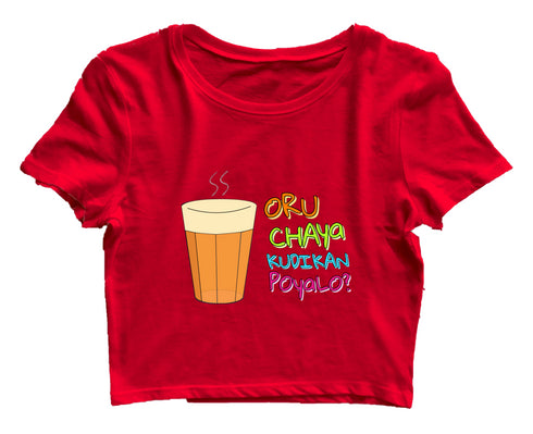 Oru Chaya Kudikan Poyalo Malayalam Kerala Womens Crop Tops