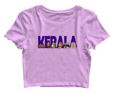 Kerala Word Art Malayalam Kerala Womens Crop Tops