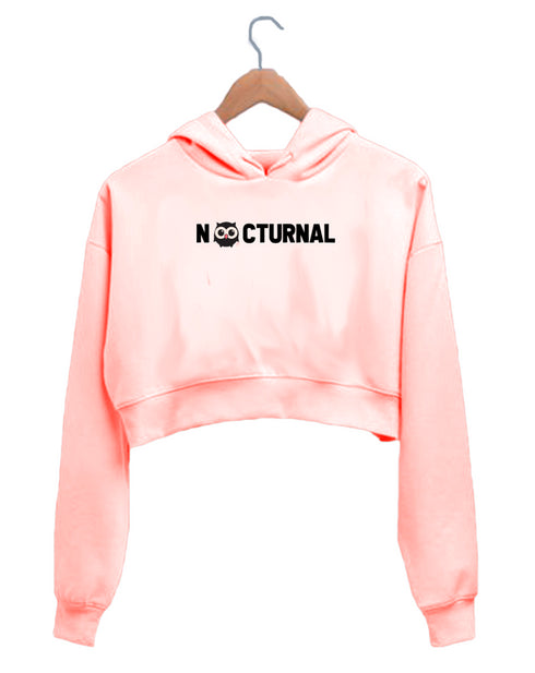 Quirkipedia Nocturnal TRAVEL Wanderlust Womens Crop Hoodies