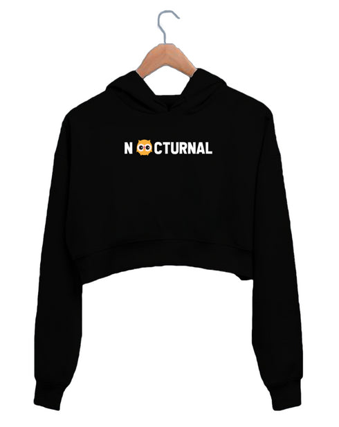 Quirkipedia Nocturnal TRAVEL Wanderlust Womens Crop Hoodies