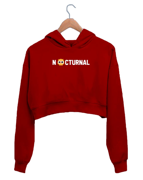 Quirkipedia Nocturnal TRAVEL Wanderlust Womens Crop Hoodies