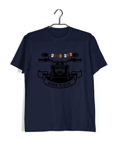 Wanderlust Travel Travel LADAKH FLAG ON BIKE Custom Printed Graphic Design T-Shirt for Men