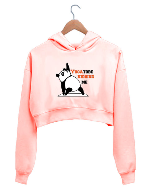 Quirkipedia PANDA YOU GOTTA TO BE KIDDING ME YOGA PUN YOGA Fitness, Wordplay, Puns Womens Crop Hoodies