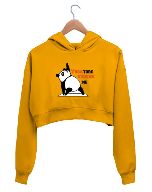 Quirkipedia PANDA YOU GOTTA TO BE KIDDING ME YOGA PUN YOGA Fitness, Wordplay, Puns Womens Crop Hoodies