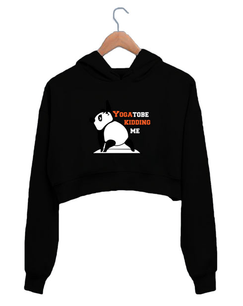 Quirkipedia PANDA YOU GOTTA TO BE KIDDING ME YOGA PUN YOGA Fitness, Wordplay, Puns Womens Crop Hoodies