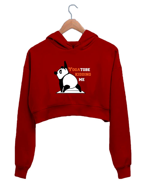 Quirkipedia PANDA YOU GOTTA TO BE KIDDING ME YOGA PUN YOGA Fitness, Wordplay, Puns Womens Crop Hoodies