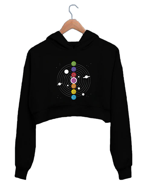 Quirkipedia SEVEN CHAKRAS OF KUNDALINI YOGA YOGA Fitness, Positivity, Mindfulness Womens Crop Hoodies