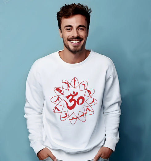 Quirkipedia OM SURYANAMASKAR YOGA YOGA Fitness, Positivity, Mindfulness Unisex Sweatshirts