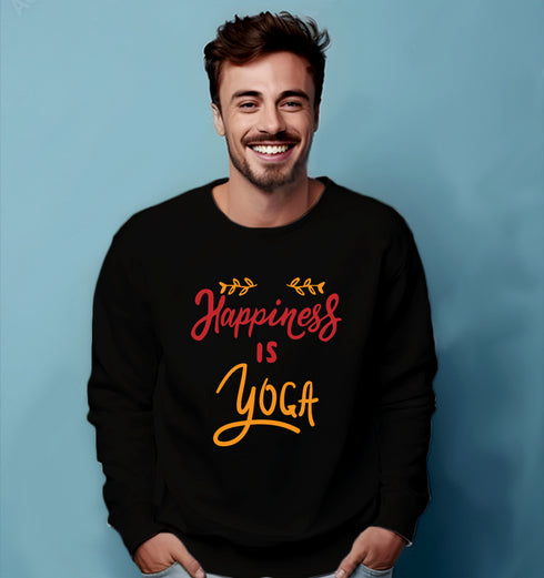 Quirkipedia HAPPINESS IS YOGA YOGA Fitness, Positivity, Mindfulness Unisex Sweatshirts
