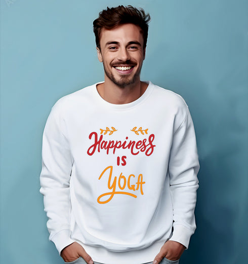 Quirkipedia HAPPINESS IS YOGA YOGA Fitness, Positivity, Mindfulness Unisex Sweatshirts