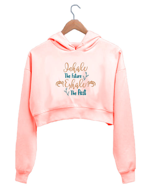 Quirkipedia YOGA INHALE EXHALE YOGA Fitness, Womens Crop Hoodies