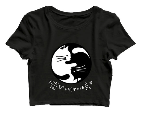 Quirkipedia SCHRODINGERS EQUATION YIN YANG PHYSICS Science, Nerd, Geeky Womens Crop Tops