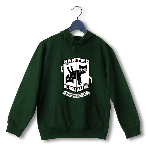 Quirkipedia WANTED CAT DEAD OR ALIVE PHYSICS Science, Nerd, Geeky Hooded SweatShirts