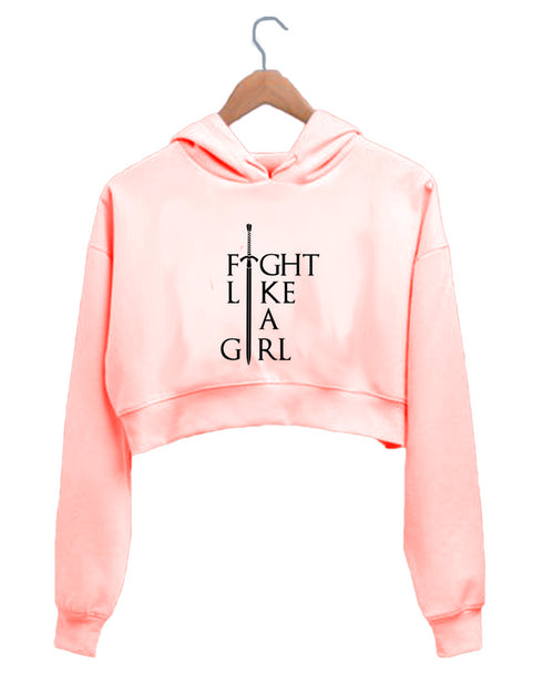 Quirkipedia Fight like a girl Feminism Feminista, Womens Crop Hoodies