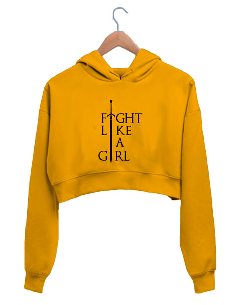 Quirkipedia Fight like a girl Feminism Feminista, Womens Crop Hoodies