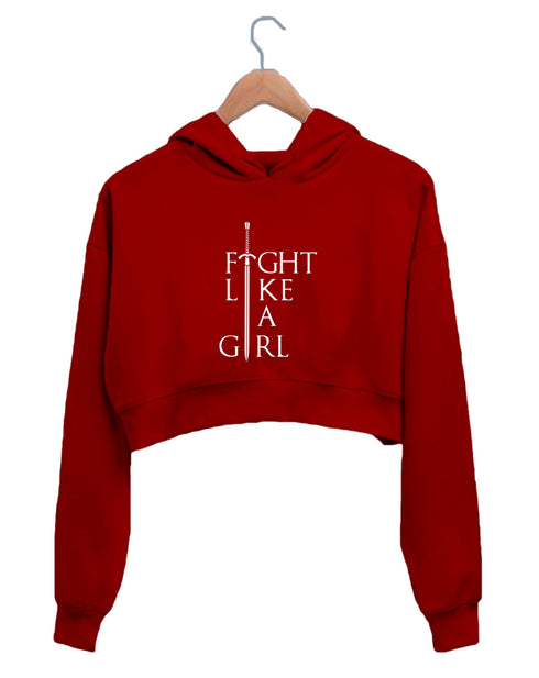 Quirkipedia Fight like a girl Feminism Feminista, Womens Crop Hoodies
