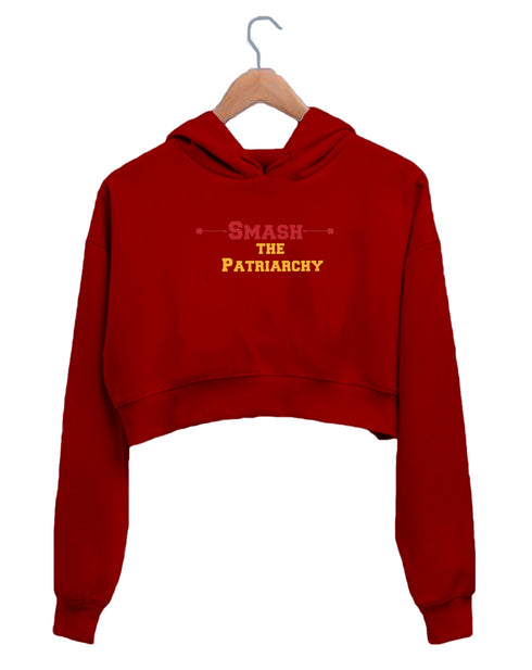 Quirkipedia Smash the Patriarchy Feminism Feminista, Womens Crop Hoodies