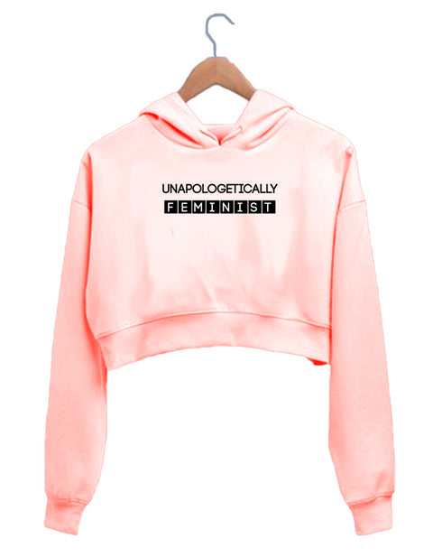 Quirkipedia Unapologetically Feminist Feminism Feminista, Womens Crop Hoodies