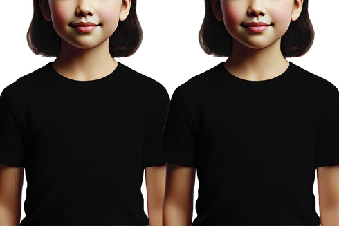 Aaramkhor Combo Gift Pack of 2 Girls_Tshirt Black Navy Blue Tshirts for Kids