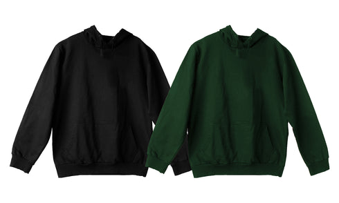 Aaramkhor Combo Gift Pack of 2 Hoodie Black Navy Blue Tshirts for Men