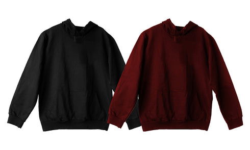 Aaramkhor Combo Gift Pack of 2 Hoodie Black Navy Blue Tshirts for Men