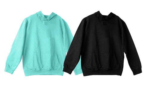 Aaramkhor Combo Gift Pack of 2 Hoodie Black Navy Blue Tshirts for Men