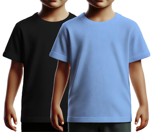 Aaramkhor Combo Gift Pack of 2 Kids Black Navy Blue Tshirts for Kids