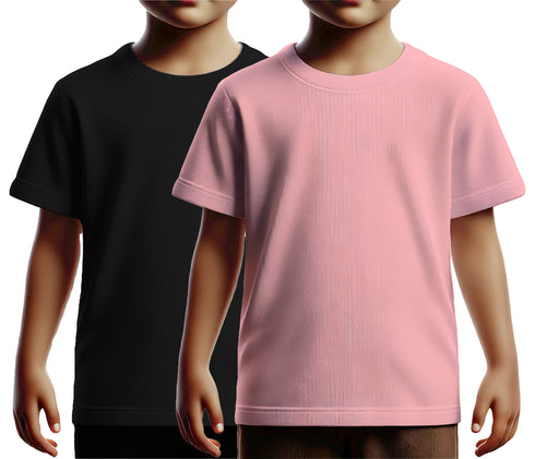 Aaramkhor Combo Gift Pack of 2 Kids Black Navy Blue Tshirts for Kids