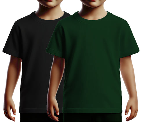 Aaramkhor Combo Gift Pack of 2 Kids Black Navy Blue Tshirts for Kids