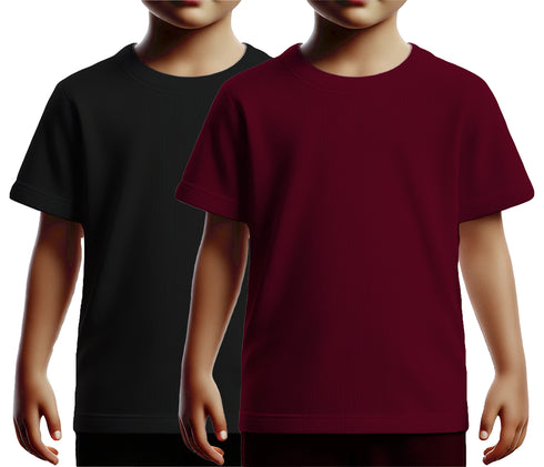 Aaramkhor Combo Gift Pack of 2 Kids Black Navy Blue Tshirts for Kids
