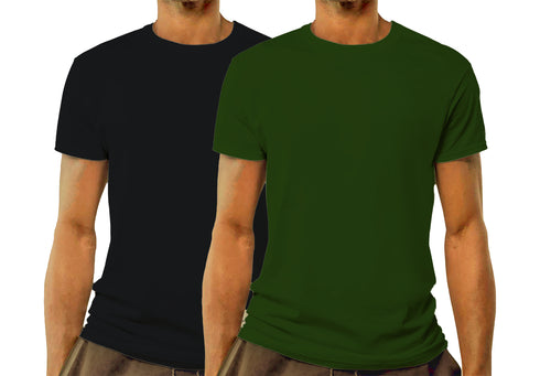 Aaramkhor Combo Gift Pack of 2 Model Men Black Navy Blue Tshirts for Men