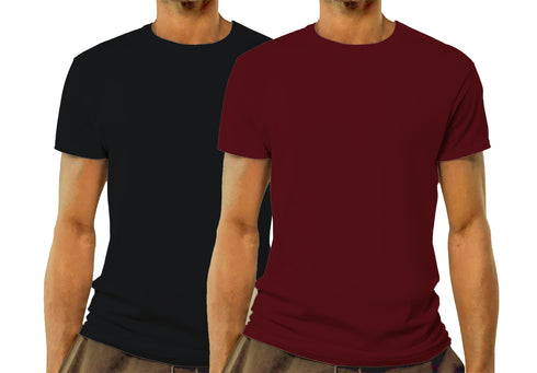 Aaramkhor Combo Gift Pack of 2 Model Men Black Navy Blue Tshirts for Men