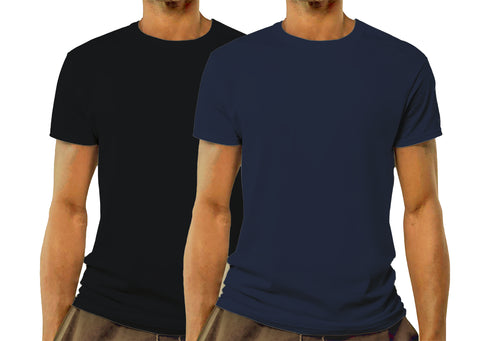 Aaramkhor Combo Gift Pack of 2 Model Men Black Navy Blue Tshirts for Men