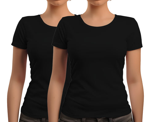 Aaramkhor Combo Gift Pack of 2 New women black navyblue Tshirts for Women
