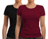 Aaramkhor Combo Gift Pack of 2 New women black navyblue Tshirts for Women